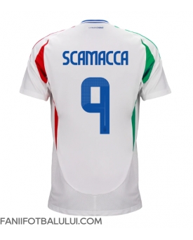 Italia Gianluca Scamacca #9 Tricou Fotbal Replică European 2024 Barbati Deplasare